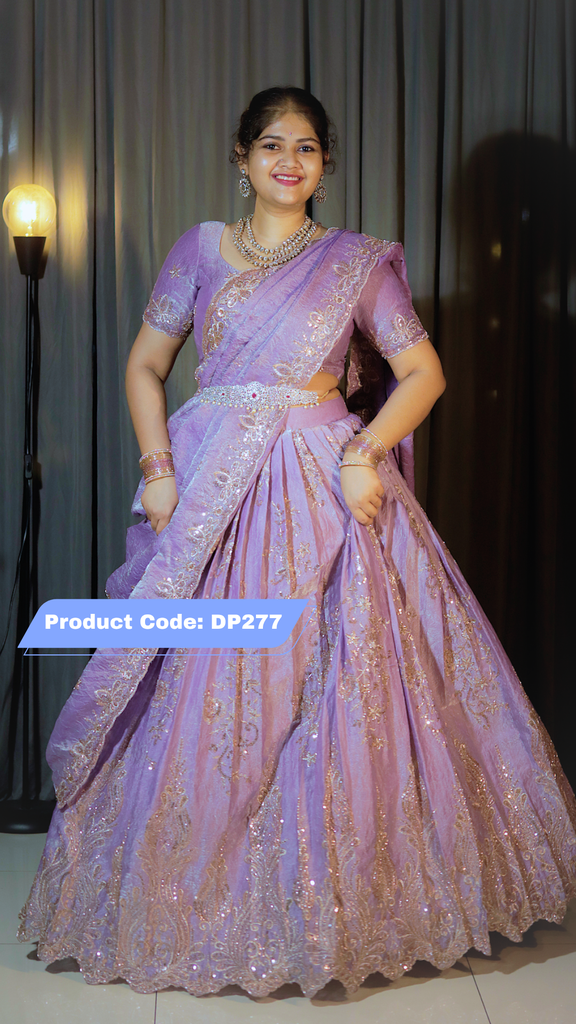 DP277 - Space Silk Designer Half Saree
