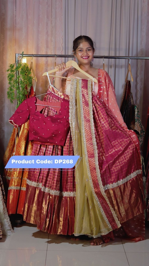 DP268 - Premium Pattu Ready-Wear Half Saree