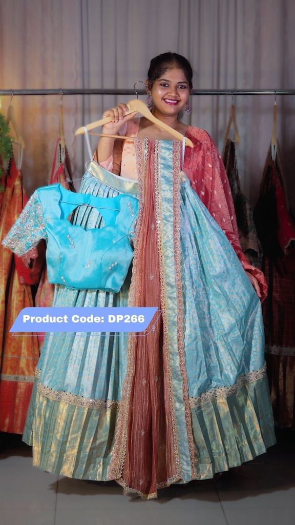 DP266 - Premium Pattu Ready-Wear Half Saree