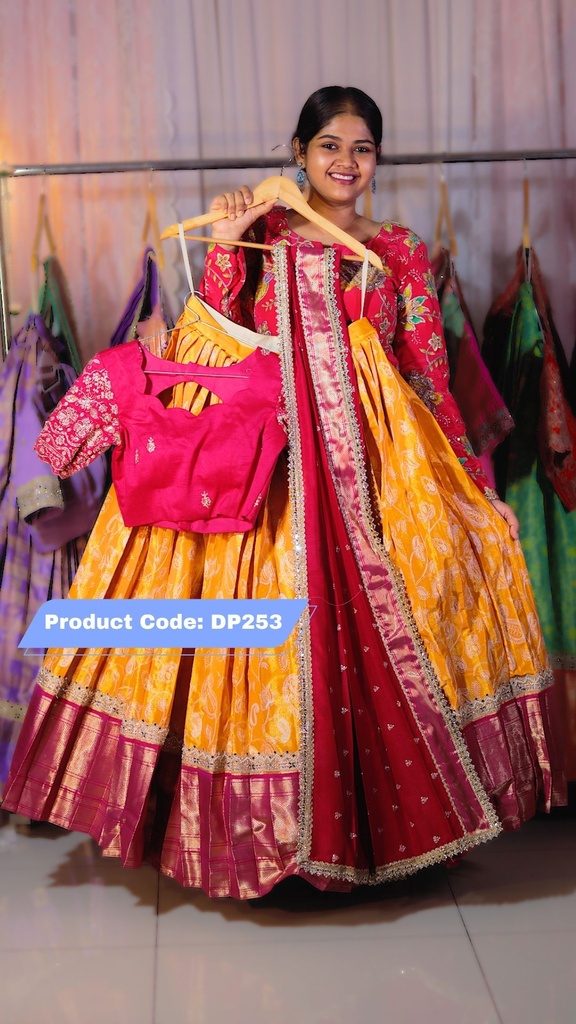 DP253 - Premium Pattu Ready-Wear Half Saree