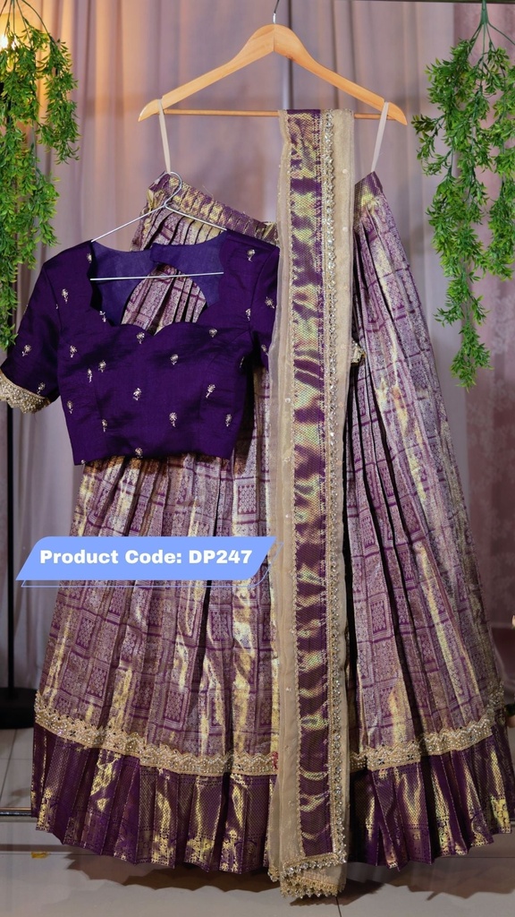 DP247 - Premium Pattu Ready-Wear Half Saree