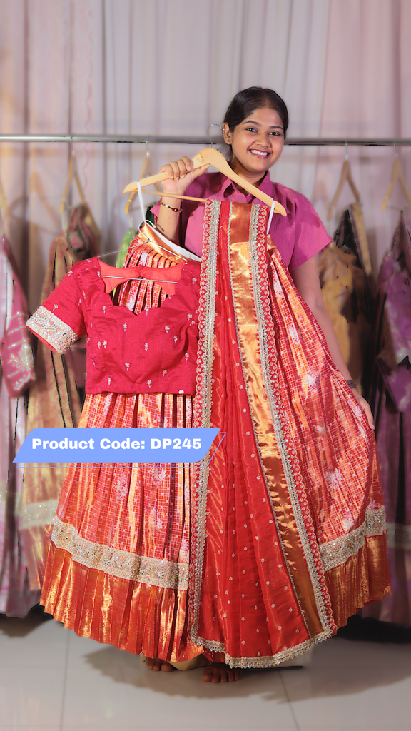 DP245 - Premium Pattu Ready-Wear Half Saree