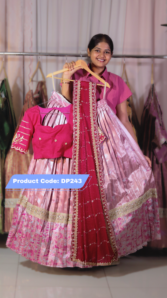 DP243 - Premium Pattu Ready-Wear Half Saree