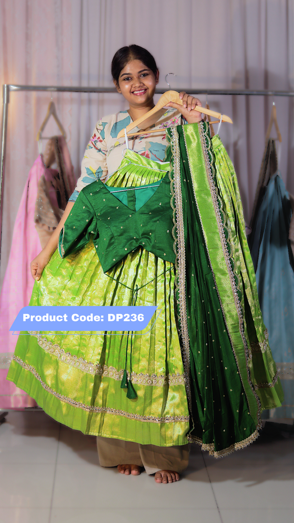 DP236 - Classic Banarasi Tissue Half Saree
