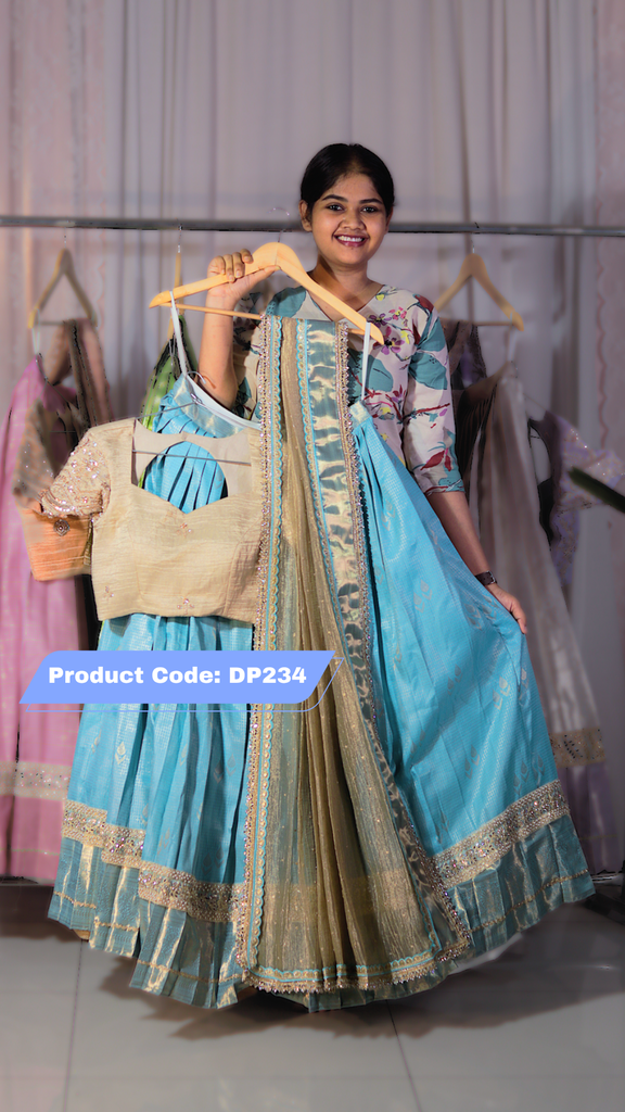 DP234 - Premium Pattu Ready-Wear Half Saree