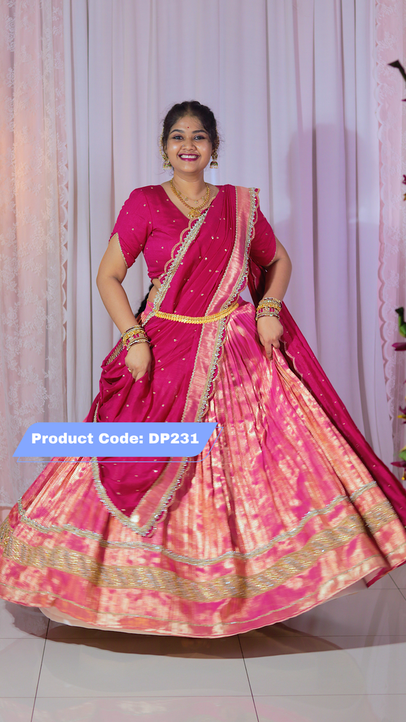 DP231 - Classic Banarasi Tissue Half Saree