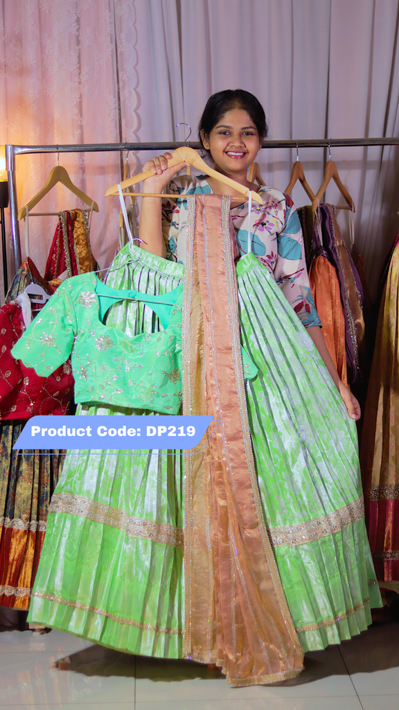 DP219 - Premium Pattu Ready-Wear Half Saree