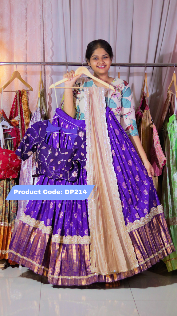 DP214 - Premium Pattu Ready-Wear Half Saree