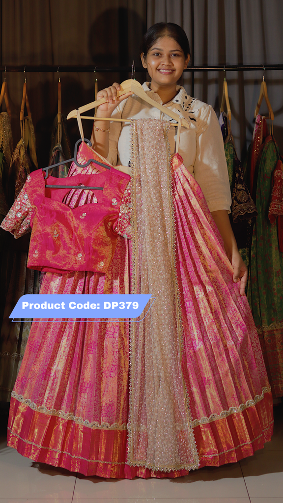 DP379 - Premium Pattu Ready-Wear Half Saree