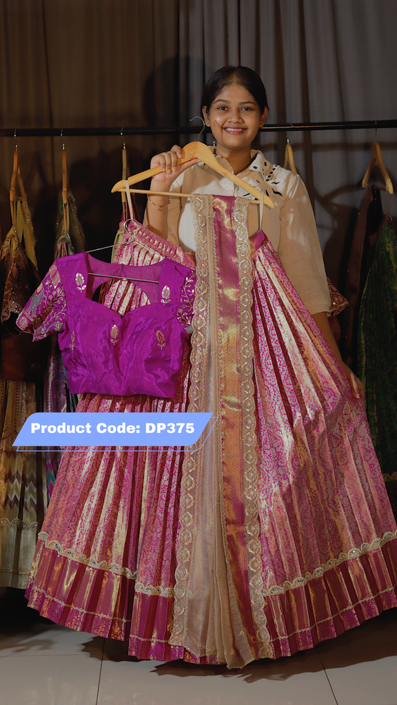 DP375 - Premium Pattu Ready-Wear Half Saree