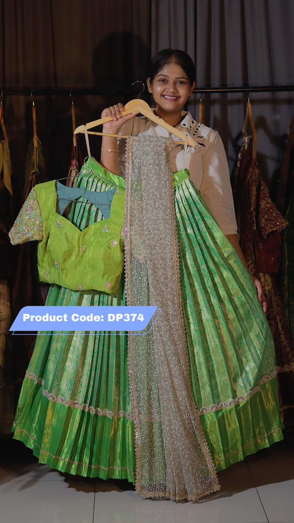 DP374 - Premium Pattu Ready-Wear Half Saree
