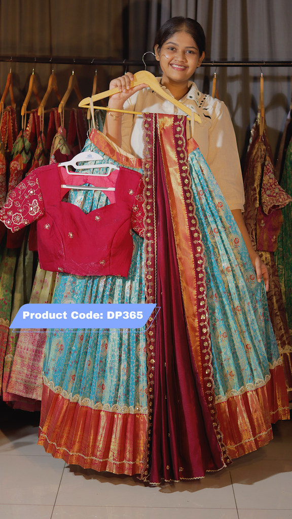 DP365 - Premium Pattu Ready-Wear Half Saree