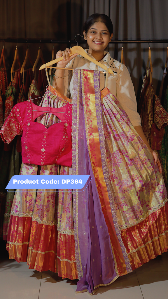 DP364 - Premium Pattu Ready-Wear Half Saree