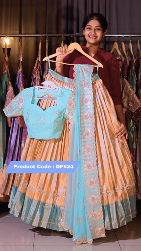 [DP424] DP424 - RAKSHA BANDAN KANCHI PATTU HALF SAREE