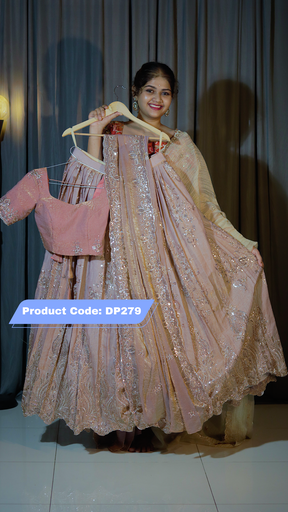 [DP279] DP279 - Space silk Designer Half Saree