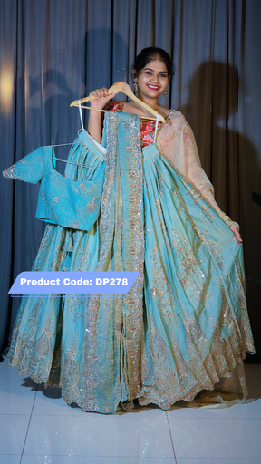 [DP278] DP278 - Space silk Designer Half Saree