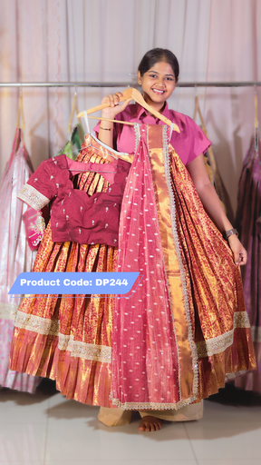 [DP244] DP244 - Premium Pattu Ready-Wear Half Saree