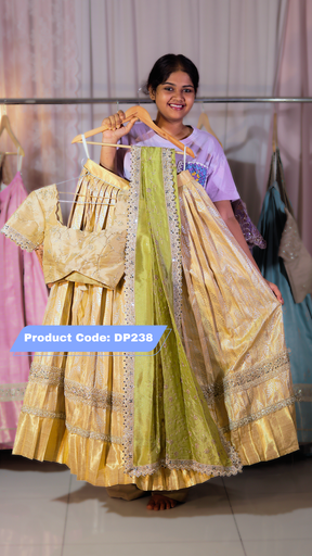 [DP238] DP238 - Premium Pattu Ready-Wear Half Saree