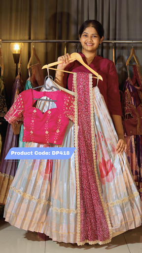 [DP418] DP418 - RAKSHA BANDAN KANCHI PATTU HALF SAREE