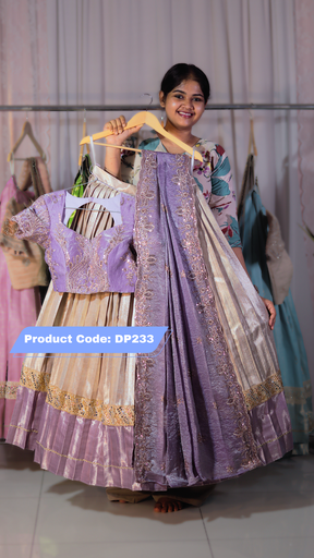 [DP233] DP233 - Premium Pattu Ready-Wear Half Saree