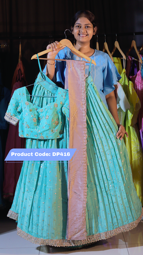 [DP416] DP416 - Ashadam Sale Half Saree Clearance Sale