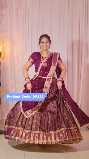 [DP223] DP223 - Premium Pattu Ready-Wear Half Saree