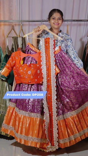 [DP208] Premium Pattu Ready-Wear Half Saree