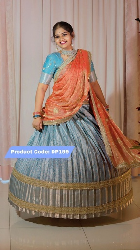 [DP199] Premium Pattu Ready-Wear Half Saree