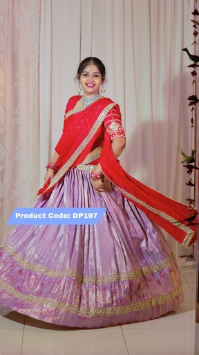 [DP197] Premium Pattu Ready-Wear Half Saree
