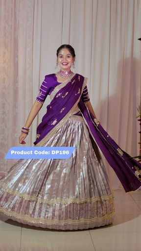 [DP196] Premium Pattu Ready-Wear Half Saree