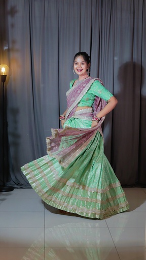 [DP185] Premium Pattu Ready-Wear Half Saree