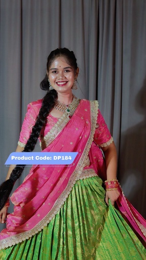 [DP184] Premium Pattu Ready-Wear Half Saree