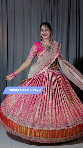 [DP179] Premium Pattu Ready-Wear Half Saree