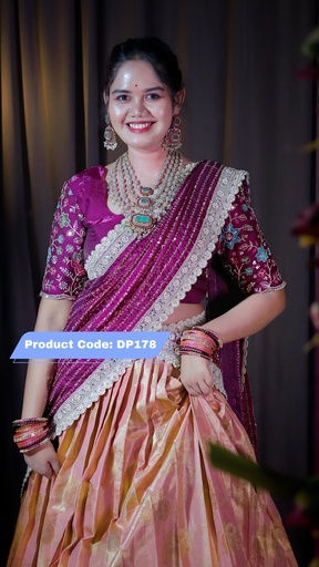 [DP178] Premium Pattu Ready-Wear Half Saree