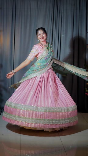 [DP173] Premium Pattu Ready-Wear Half Saree