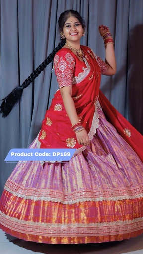 [DP169] Premium Pattu Ready-Wear Half Saree
