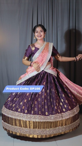 [DP166] Premium Pattu Ready-Wear Half Saree