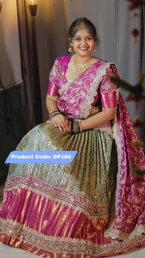 [DP160] Premium Pattu Ready-Wear Half Saree