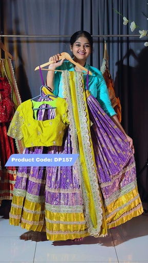 [DP157] Premium Pattu Ready-Wear Half Saree