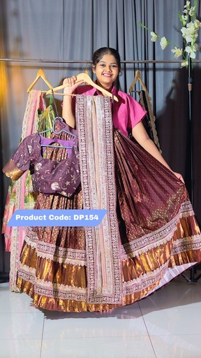 [DP154] Premium Pattu Ready-Wear Half Saree