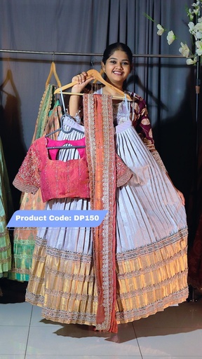 [DP150] Premium Pattu Ready-Wear Half Saree