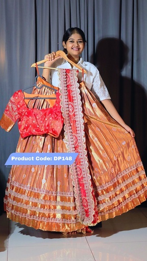 [DP148] Premium Pattu Ready-Wear Half Saree