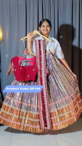 [DP145] Premium Pattu Ready-Wear Half Saree
