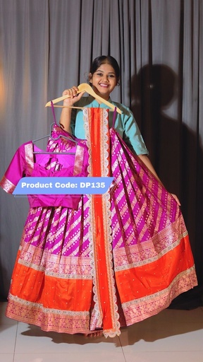 [DP135] Premium Banaras Ready-Wear Half Saree