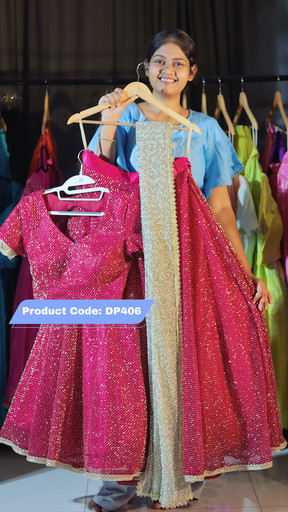 [DP406] DP406 - Ashadam Sale Half Saree Clearance Sale