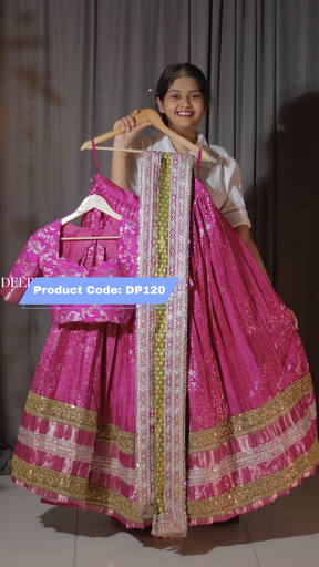 [DP120] Premium Pattu Ready-Wear Half Saree