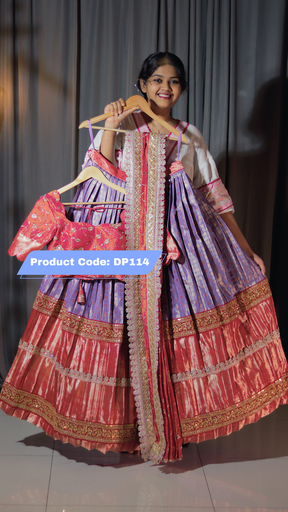 [DP114] Premium Pattu Ready-Wear Half Saree