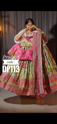 [DP113] Premium floral kanchi Pattu Ready-Wear Half Saree