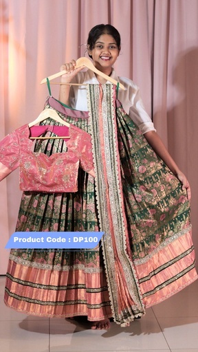 [DP100] Premium Pattu Ready-Wear Half Saree