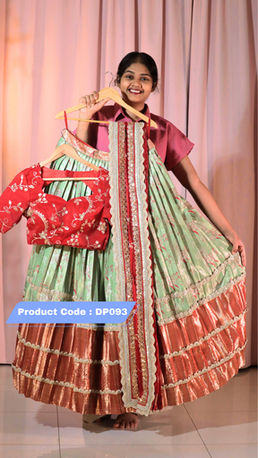 [DP093] Premium Pattu Ready-Wear Half Saree